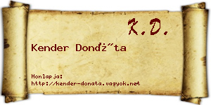 Kender Donáta névjegykártya